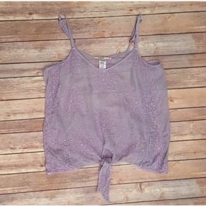 Anthropologie Language Silk M Tank Top Cami Purple